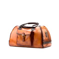 Saidah Duffle Bag - Q by QS Leather Duffle Bag With Top Carry Handle For Trip, Classic Large Capacity Duffle Bag For Trip, Leather Weekender Bag With Top Carry Handle For Trips, Luxury Everyday Cognac Duffle Bag, Luxury Cognac Duffle Bag For Everyday, Classic Duffle Satchel For Trips, Classic Duffle Bag Satchel For Trip, Classic Satchel Duffle Bag For Trips, Classic Satchel Weekender Bag For Trips