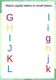 the letter g is for capital letters and it's matching with each other in this alphabet