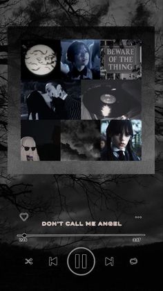 an image of some sort of dark background with many different things on it and the words don't call me angel