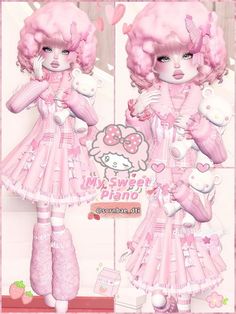 Kuro Kawaii Aesthetic Outfits, My Melody Dti Outfit, Cutecore Dti Outfit, Sanrio Dti Outfits, Dti Sanrio Characters, My Melody Dress To Impress, Alternative Fashion Pink, Favorite Aesthetic Dress To Impress