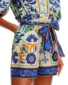 FARM Rio Ocean Tapestry Romper | BeyondStyle Ocean Tapestry, Indigenous Community, Floral Tapestry, Fashion Marketing, Wardrobe Ideas, Clothing Line, Border Print, Farm Rio, Band Collar