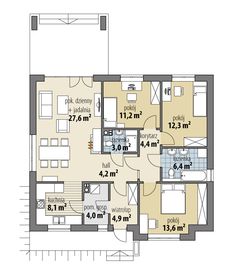 the floor plan for an apartment with two bedroom and one bathroom, which is located at the