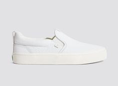 CARIUMA: Women's White Premium Leather Slip-on Sneakers | Slip-On Brazilian Rainforest, White Slip On Sneakers, Leather Sneakers Men, Sneaker Men, White Slip, On Sneakers, Sneaker Brands, White Canvas, Leather Slip Ons