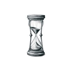 an hourglass drawing on white paper