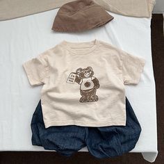 This Baby Cartoon Bear Graphic Short Sleeve Comfy T-Shirt will keep your little one comfortable and looking adorable all day long! Its cozy cotton fabric and playful cartoon bear graphic make this t-shirt perfect for any occasion. Get ready to capture some lasting memories! COLOR Apricot GENDER Baby Girl, Baby Boy, Girl, Boy, Unisex MATERIAL Cotton PATTERN Plain (Solid), Cartoon SEASON Spring, Autumn SIZE (AGE) 80 (9-12M), 90 (12-24M), 100 (2-3Y), 110 (3-5Y), 120 (5-7Y), 130 (7-8Y) Chubby Babies, Bear Graphic, Cartoon Bear, Baby Cartoon, Baby Body, Bear Cartoon, Girl Baby, Buy Shoes