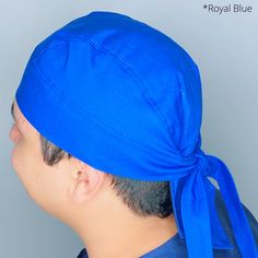 Be sure to turn some heads with our solid color Doo rag! Each Doo rag can be personalized with embroidery or printing for a unique one of a kind look. Adjustable Blue Cotton Bandana, Doo Rag, New Product, Royal Blue, Chef, Solid Color, Turn Ons, Embroidery, Blue