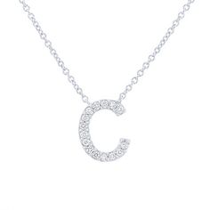 Perfect for every day wear this initial pendant is accented with round brilliant cut diamonds. Classic Diamond Initial Necklace, Luxury Initial Necklace With Diamond Accents, Luxury Initial Pendant Necklace With Diamond Accents, Luxury Diamond Initial Pendant Necklace, Classic White Gold Diamond Necklace With Initials, Luxury Diamond Initial Necklace With Diamond Accents, Formal Diamond Initials Necklace, Initials Pendant Diamond Necklace For Formal, Classic Diamond Initial Necklace For Anniversary