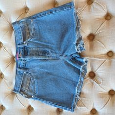 Button Fly Pocketless Shorts. Nwt 90s Inspired Denim Jean Shorts For Spring, 90s Denim Bottoms With Frayed Hem, 90s Inspired High Rise Jean Shorts, 90s Inspired Denim Jean Shorts For Summer, 90s Inspired Mid-rise Denim Bottoms, 90s Inspired High Rise Jean Shorts For Spring, 90s Inspired High Rise Denim Shorts, 90s Inspired Denim Jean Shorts, 90s High Rise Denim Jean Shorts