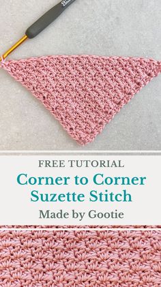 the corner to corner crochet stitch pattern is shown with text overlay that reads,