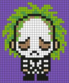 a pixellated image of a panda bear wearing a suit and tie with green leaves on it's head