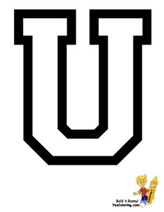 the letter u is made up of black and white letters, with an image of a man