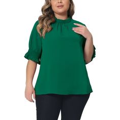 The elegant blouse for women is suitable for work, office, casual, vacation, going out, beach, dating, travel, holiday, home, school, park, outdoor, nightclub, party, daily wear Ladies Office Work T-Shirt easy to match with jeans, shorts, skirts, cardigan, etc. It is a good gift for your wife, girlfriend, mom, daughter, and friend. This mock neck top for women is Made of 97% Polyester, and 3% Spandex, breathable, and comfortable to wear in summer time Measurement (in inches) Size----------Should Outdoor Nightclub, Puff Sleeve Tops, Ladies Office, Plus Size Blouse, Nightclub Party, Shorts Skirts, Blouse For Women, Elegant Blouses, Mock Neck Top