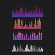 an old school pixel style equalizer with different colors and patterns on the top half