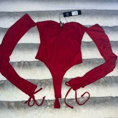 Brand New Never Been Worn Fitted Red Bodysuit For Club, Trendy Fitted Red Bodysuit, Fashion Nova Tops, Tops Fashion, Fashion Nova, Women's Fashion, Womens Tops, Brand New, Outfit Inspo