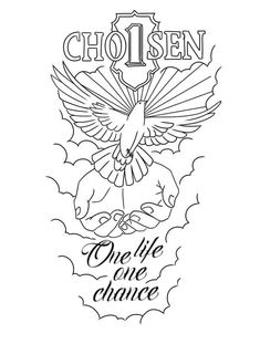 the logo for cholsen one life one chance, with an eagle and cross on it