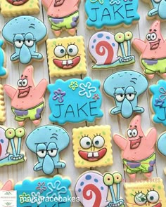 decorated cookies with cartoon characters on them