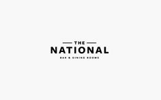 the national bar and dining rooms logo on a white background with black lettering that reads,