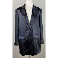 Zara Women’s Satin Oversized Blazer Jacket Black Size Xs. Good, Pre-Owned Condition. Chest 40", Length 31". Please See Photos For Detailed Condition. Spring Evening Outerwear With Pockets, Chic Oversized Outerwear For Evening, Spring Evening Blazer With Pockets, Chic Oversized Zara Blazer, Chic Oversized Outerwear For Formal Occasions, Zara Long Sleeve Outerwear For Night Out, Zara Long Sleeve Jacket For Night Out, Evening Outerwear With Pockets And Lapel Collar, Oversized Outerwear For Night Out