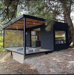 Dröm Hus Planer, Tiny Container House, A Frame House, Container House Design, Small Cabin, Cabin In The Woods, Tiny House Plans, Prefab Homes