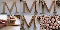 there are many different types of letters made out of wine corks