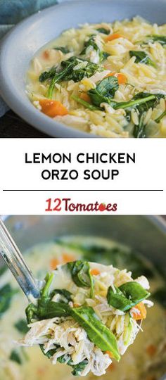 lemon chicken orzo soup with broccoli and noodles