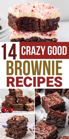 four different brownies with white frosting and cranberry toppings on top