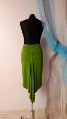 Green Tango Skirt IN STOCK Apple Green Skirt for Tango in | Etsy Stretch Pencil Skirt For Summer Evenings, Ruched Party Skirt, Pleated Fitted Dress With Asymmetrical Skirt, Green Stretch Flared Skirt, Stretch Flared Pencil Skirt, Stretch Long Skirt For Party, Fitted Pleated Pencil Skirt For Summer, Fitted Long Skirt With Ruched Details, Solid Color Fitted Pleated Skirt