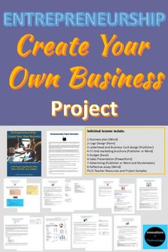 a poster with the words, create your own business project