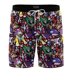 "These Anime hawaiian board short swim trunks are custom-made-to-order and handcrafted to the highest quality standards. Great for wearing around the house, exercise and swimming! Woven polyester fabric offers outstanding durability, insulation, and wrinkle resistance. Flat-front with side pockets, mid rise & elastic waistband. 9 inch inseams offering ultra flexibility and style. We print our designs using dye-sublimation, a technology that allows for us to produce these insanely vibrant all over designs. Due to this process, each item is a unique, one-of-a-kind product, printed exclusively for the customer who ordered it!" Anime Hawaiian, Legendary Pokemon, Pokemon Pokemon, Embroidery Top, Gym Shorts, Skorts, Swim Trunks, Oversized Tshirt, Exclusive Collection