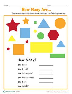 a printable worksheet for children to learn how many are