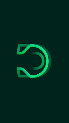 the letter c is made up of neon green lines on a black background, and it appears to be illuminated