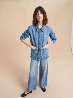 Val Jacket | La Ligne NYC Chelsea Girls, Lady M, Double Denim, Summer Knitting, Knitwear Tops, Knit Outfit, Denim Shirt, Street Style Women, Bottoms Pants