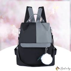 Bird in Bag - New popular fashion stitching collision color PU soft leather shoulder bag fashion large capacity backpack Stylish School Bags, Functional Backpack, Trendy Purses, Colorful Backpacks, Girly Bags, Stylish Backpacks, Fancy Bags, Cute Backpacks, Pretty Bags