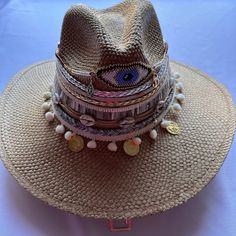 Size: 6 7/8-7" Or 55cm Small Handcrafted By Colombian Artisans And Accented With Assorted Adornments, These Embellished Natural Straw Hats Are Wearable Art Accessories Perfect For Trail Riding, Beach Going Or Traveling. Each Hat Is Unique Some Of The Charms Or Fringes May Vary Slightly From The Picture. 100% Straw. Tags: Gypsi Straw Natural Tone Handwoven Artisan Artesanos Colombianos Coachella Festival Festivals Spring Summer Vacation Beach Cos Lollapalooza Miami Burning Man College Exotic Feather Western Native Firefly Unique Gift Gifts Jewled Cowgirl Hat Staple Accessory For Line Dances, Music Festivals, Or Even Just A Fashion Statement Gypsies Romanian Decorated Summer Pink Floral Maxi Dress, Blue Polka Dot Dress, Mod Cloth Dresses, Green Sequins, Royal Blue Dresses, Art Accessories, Cowgirl Hats, Blue Polka Dots, Navy Pink