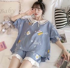 Dress Rumahan, Korean Pajamas, Models Outfits, Night Dress For Women