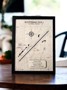 The Private Pilot Plaque is the perfect way to showcase your achievements as a private pilot. Made from premium wood and encased in a sleek black frame, this plaque is both stylish and functional. The centerpiece of the plaque is an expertly crafted airport diagram, providing detailed information about the airport's layout, runways, taxiways, and more. This diagram serves not only as a beautiful piece of art but also as a fun way to see all aspects of the airport you fly out of! The plaque measu Airport Diagram, Pilot Decor, Private Pilot License, Pilot License, Commercial Pilot, Private Pilot, Cottage Grove, Pilot Gifts, Hard Work And Dedication