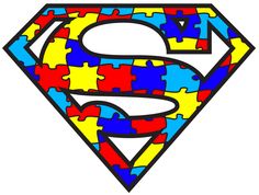 a superman logo made out of puzzle pieces with the letter s on it's chest