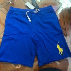 New With Tags Knit Lounge Shorts Great For Casual Occasions Or Traveling Blue Cotton Short-length Pants, Short Length Blue Cotton Pants, Casual Blue Short Pants, Polo Lauren, Boys Cargo Shorts, Blue Chinos, Polo Ralph Lauren Shorts, Floral Jeans, Boys Shorts