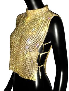 Shimmer and shine with the dazzling Women's Rhinestone Top! This glamorous piece is designed to make you stand out from the crowd. The delicate rhinestone detailing adds a touch of opulence, catching the light with every step you take. Crafted with care, this crop top offers a flattering fit that accentuates your curves in all the right places. Whether you're heading to a special event or just want to add some sparkle to your everyday look, the Rhinestone Top is the perfect choice. Pair it with jeans for a chic and effortless style, or dress it up with a skirt and heels for a glamorous night out. Don't be afraid to unleash your inner diva - this top is your ticket to turning heads and stealing the spotlight! Specifications Important Notice: Prices Vary Per Color! Tops Type: Tees Style: Sex Glamorous Bedazzled Jewelry For Party, Glamorous Bedazzled Party Jewelry, Gold Rhinestone Jewelry For Night Out, Glamorous Rhinestone Jewelry For Night Out, Glamorous Summer Jewelry For Night Out, Glamorous Embellished Party Jewelry, Fitted Crystal Jewelry With Rhinestones, Bedazzled Gold Jewelry For Party, Gold Bedazzled Jewelry For Party