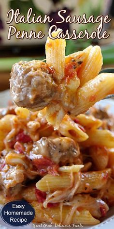 the cover of italian sausage penne casserole