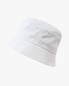 a white bucket hat on a white background