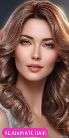 a woman with long brown hair and blue eyes is shown in this realistic drawing style