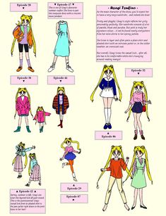 an illustrated guide to the fashions and styles of people in cartoon form, with text below