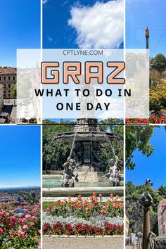 the words graz what to do in one day are overlaid by images of flowers