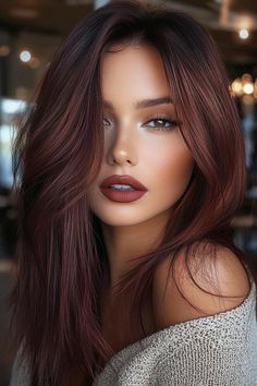 20 Rich Fall Hair Colors for Brunettes Fall Hair One Color, Hair For Latinas Color, Brunette Autumn Hair, Hair Color Trends For Fall 2024, Hair Colour Ideas Brunette, Fall Hair Colors Red Auburn, Burgandy Brown Hair, Copper Hair For Brunettes, Burgundy Hair Green Eyes