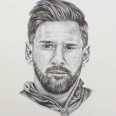 a pencil drawing of a man with a beard