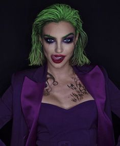 Female Joker Halloween, Joker Joker, Female Joker, Uhyggelig Halloween, Joker Makeup