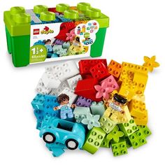 the legos are all in different colors and shapes