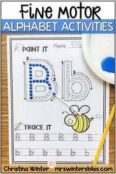 a printable alphabet worksheet for kids with the letter b and bee on it