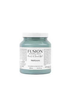 a jar of green paint with the words futon on it and an image of a white